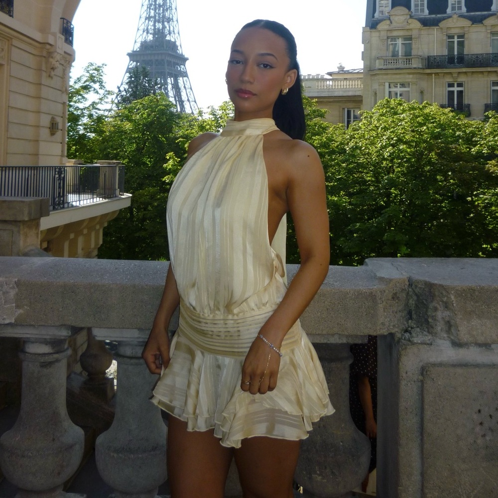 Peppermayo Willow Chiffon Mini Dress - Yellow